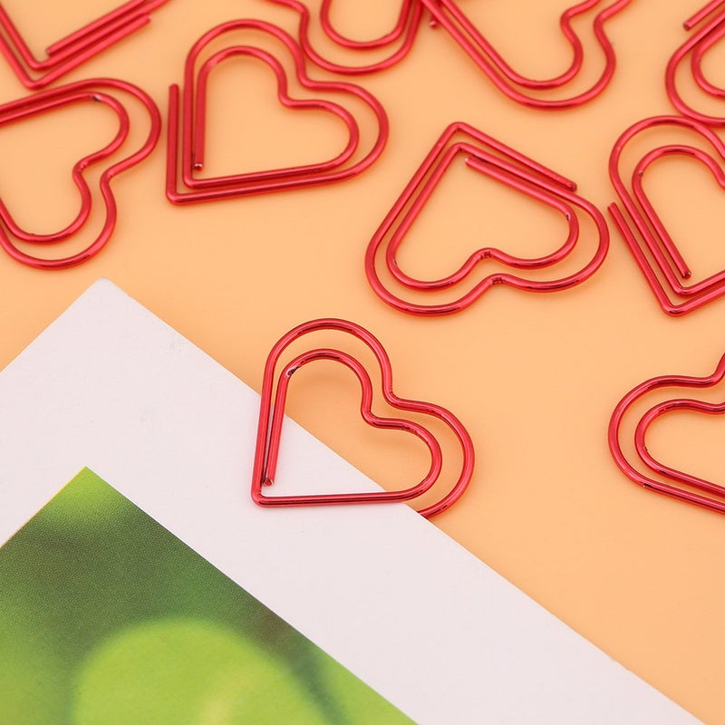 Eboxer Heart Paper Clips Small Paperclips Creative Cute Paper Clips for Paper Non Skid Usualy for Office School Book Notebook Document Organizing and so on (12 Pieces - Red) - Image 4